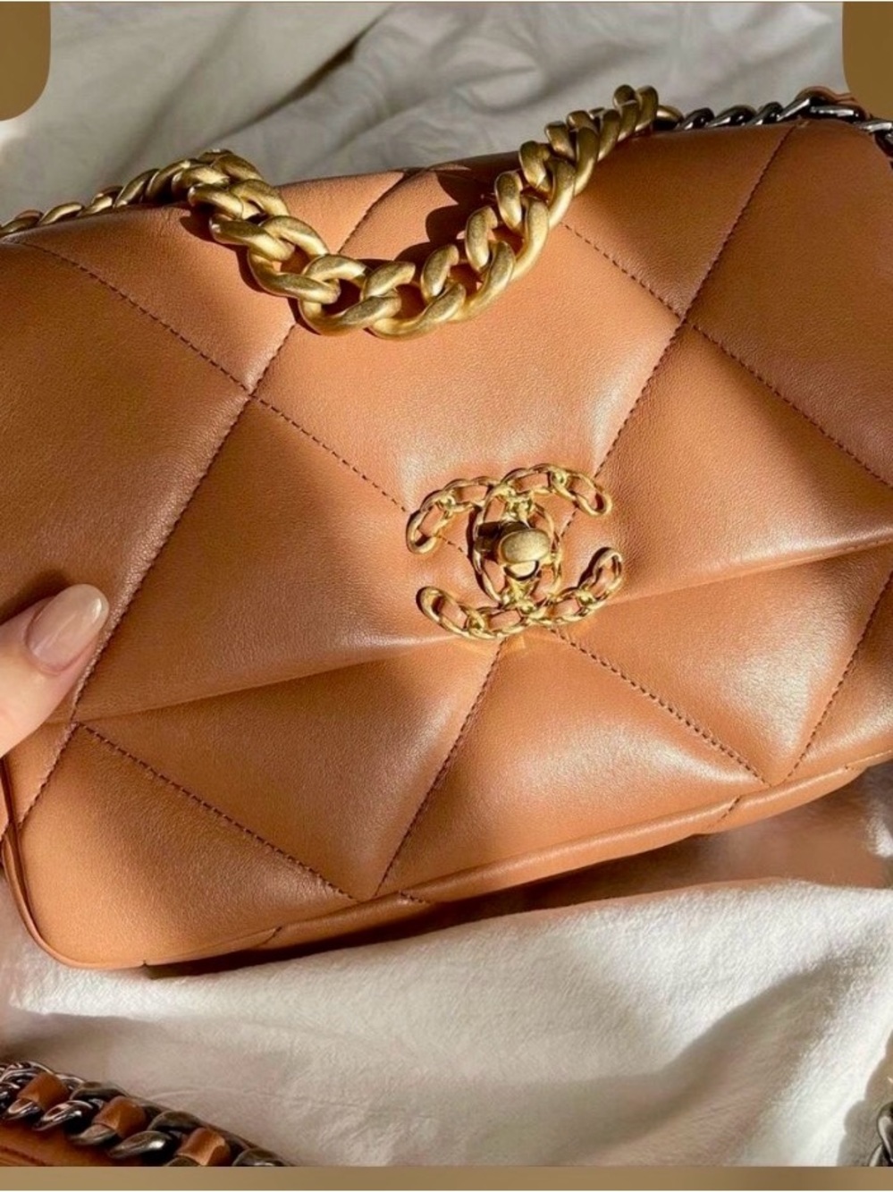 BRAND NEW Camel Brown Quilted Shoulder Bag
